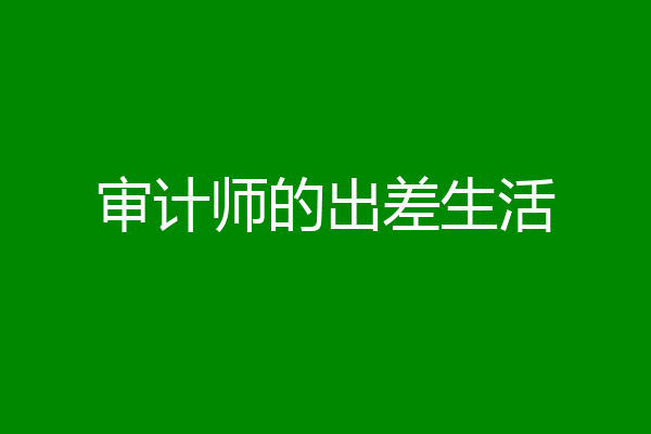 审计师的出差生活