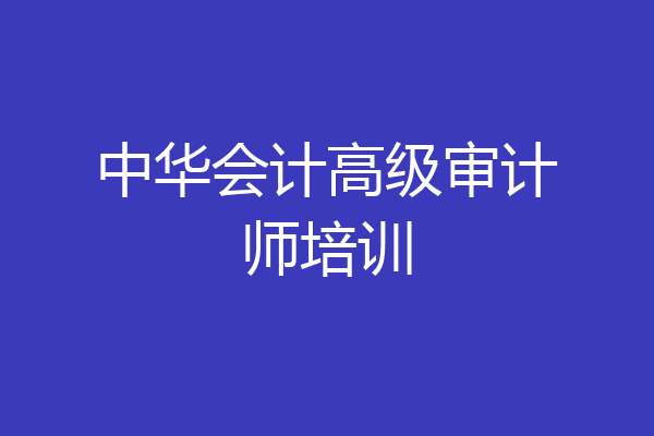 中华会计高级审计师培训