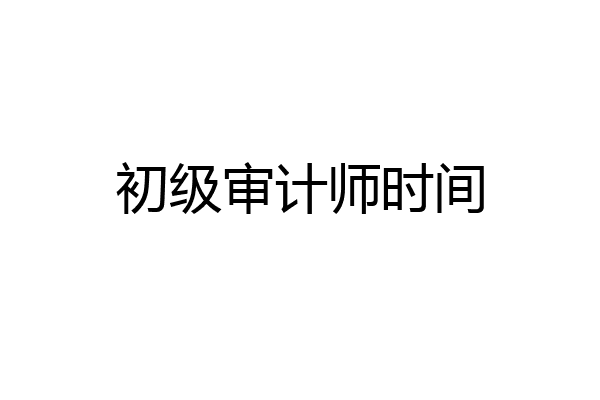 初级审计师时间