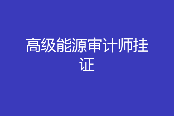 高级能源审计师挂证
