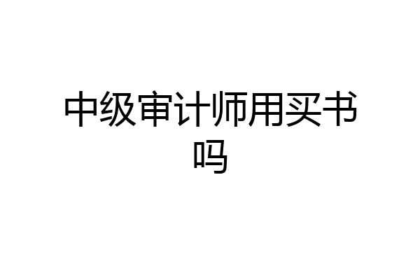 中级审计师用买书吗