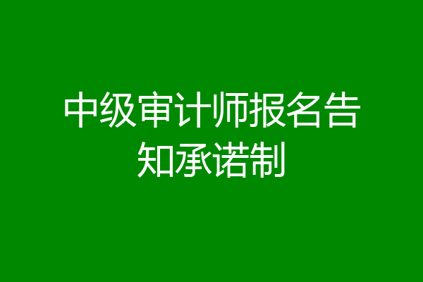 中级审计师报名告知承诺制
