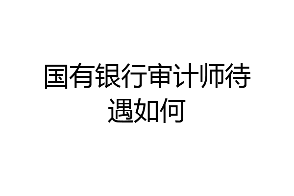 国有银行审计师待遇如何