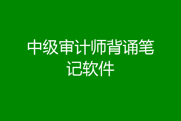 中级审计师背诵笔记软件