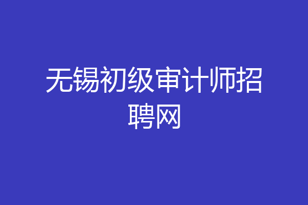 无锡初级审计师招聘网