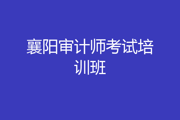 襄阳审计师考试培训班