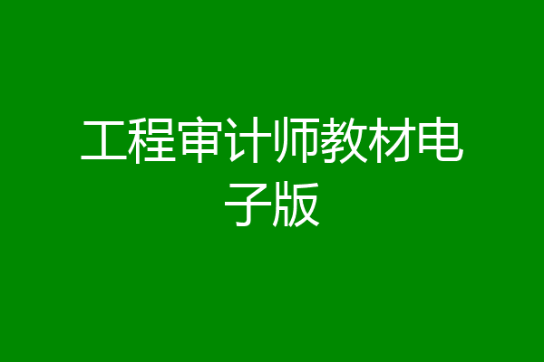 工程审计师教材电子版
