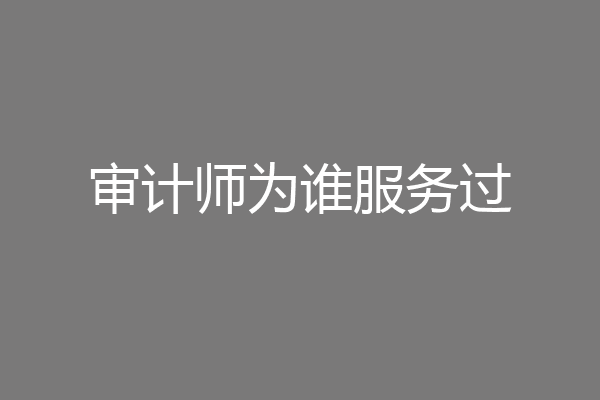 审计师为谁服务过