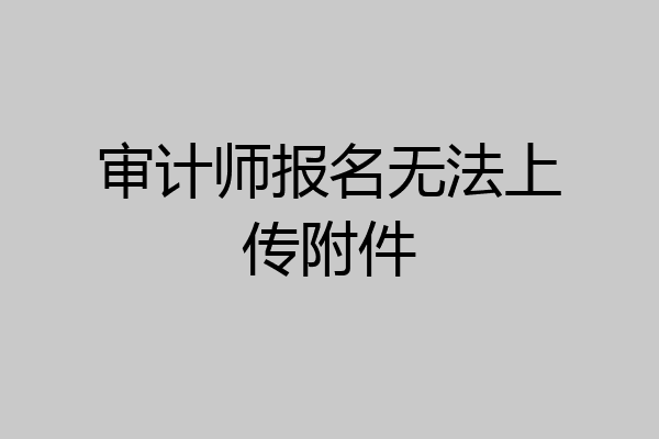 审计师报名无法上传附件