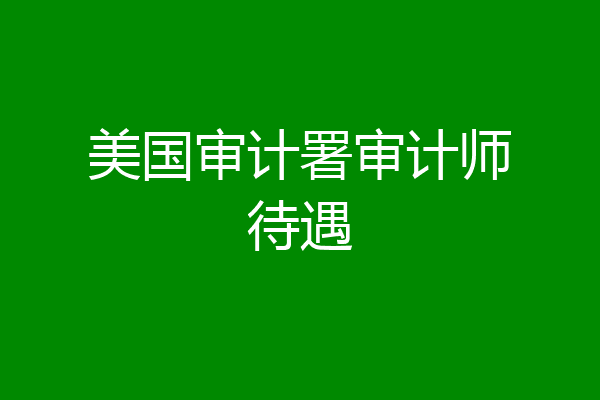 美国审计署审计师待遇
