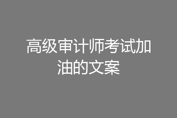 高级审计师考试加油的文案