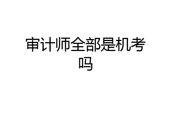 审计师全部是机考吗