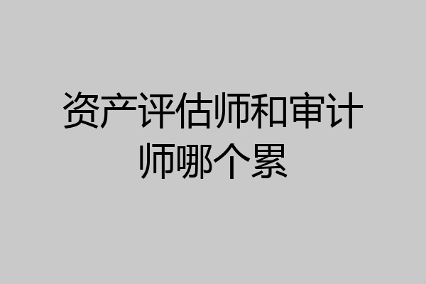 资产评估师和审计师哪个累