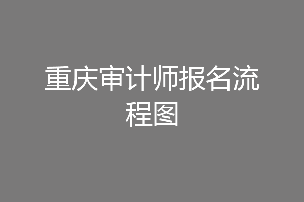 重庆审计师报名流程图