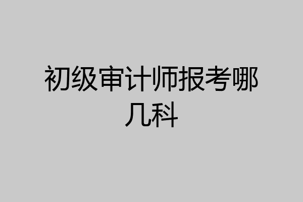初级审计师报考哪几科