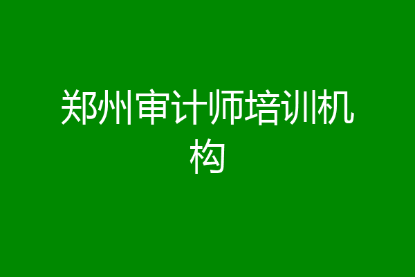 郑州审计师培训机构