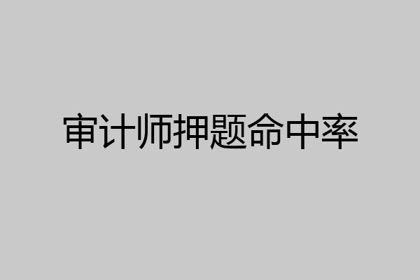 审计师押题命中率