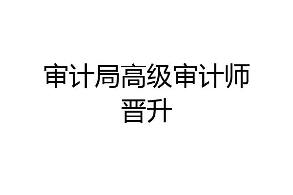 审计局高级审计师晋升