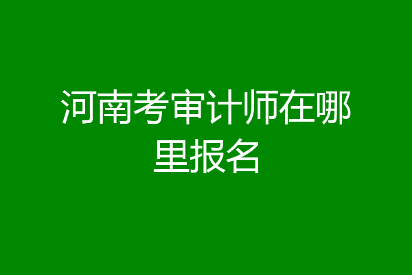 河南考审计师在哪里报名
