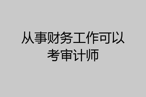从事财务工作可以考审计师