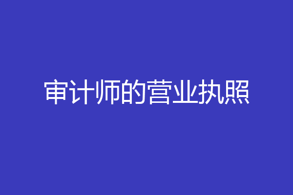 审计师的营业执照