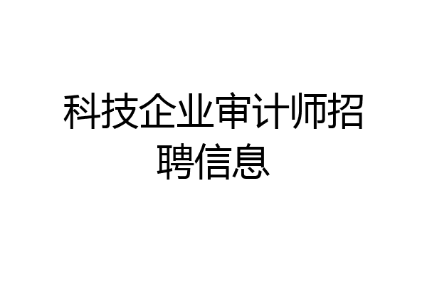 科技企业审计师招聘信息