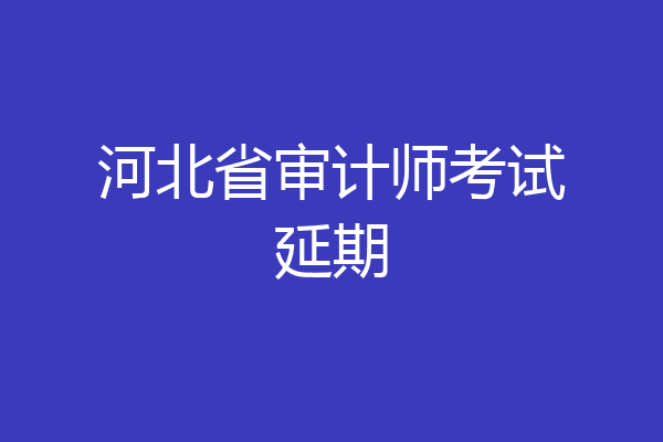 河北省审计师考试延期