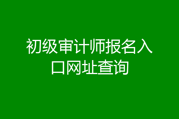 初级审计师报名入口网址查询