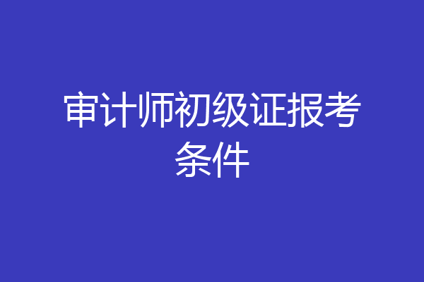 审计师初级证报考条件