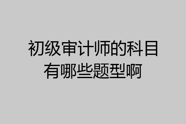 初级审计师的科目有哪些题型啊