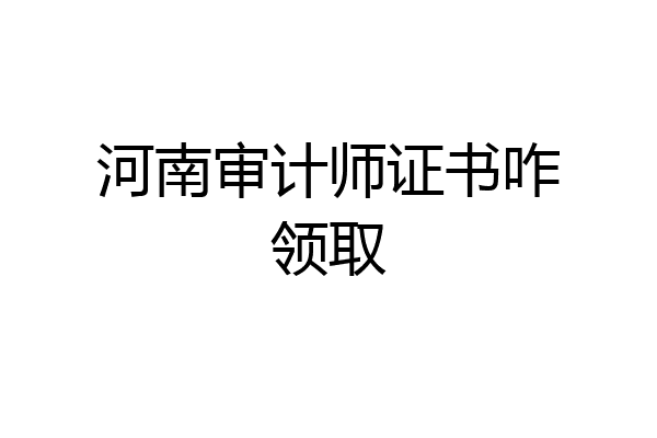 河南审计师证书咋领取