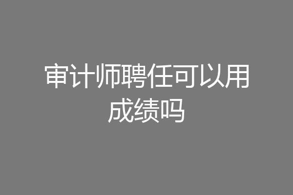 审计师聘任可以用成绩吗