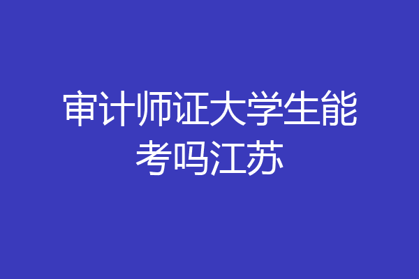 审计师证大学生能考吗江苏