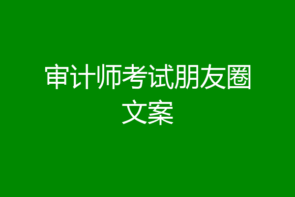 审计师考试朋友圈文案