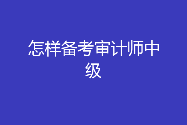 怎样备考审计师中级