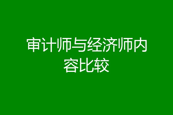 审计师与经济师内容比较