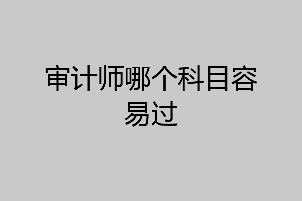 审计师哪个科目容易过