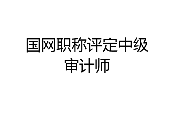 国网职称评定中级审计师