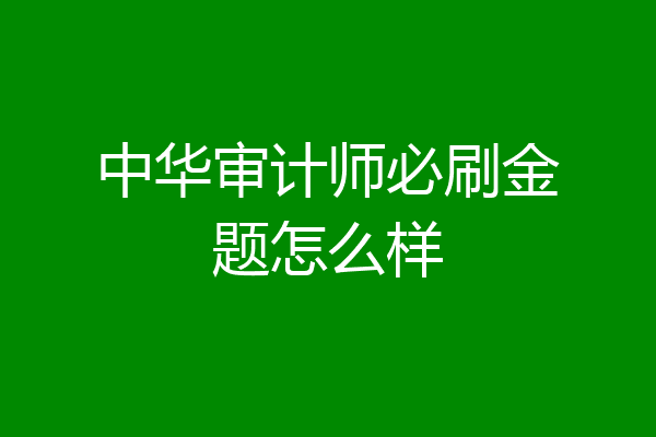 中华审计师必刷金题怎么样