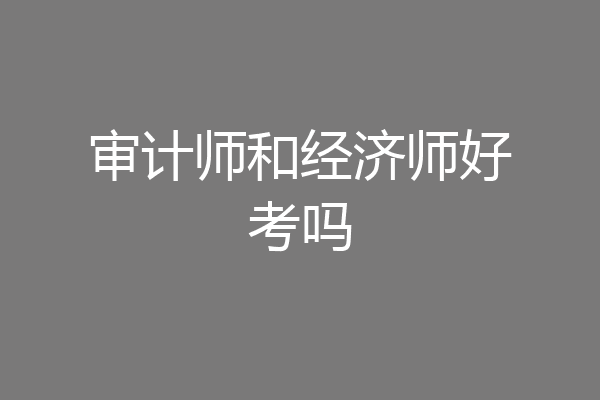 审计师和经济师好考吗