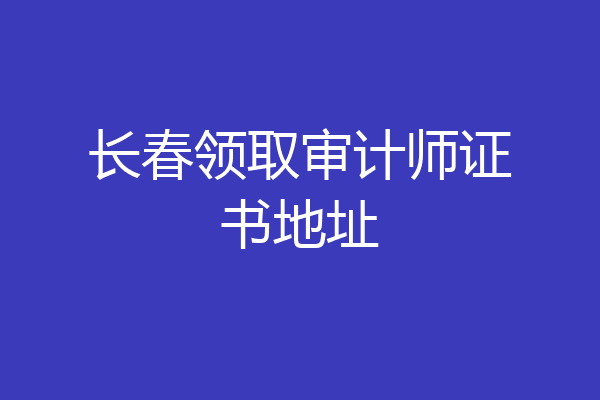 长春领取审计师证书地址