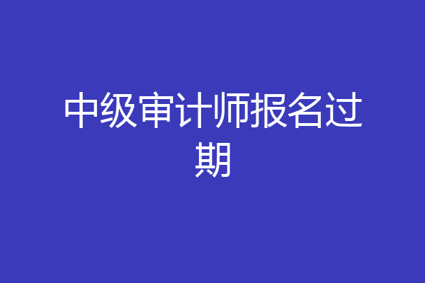 中级审计师报名过期