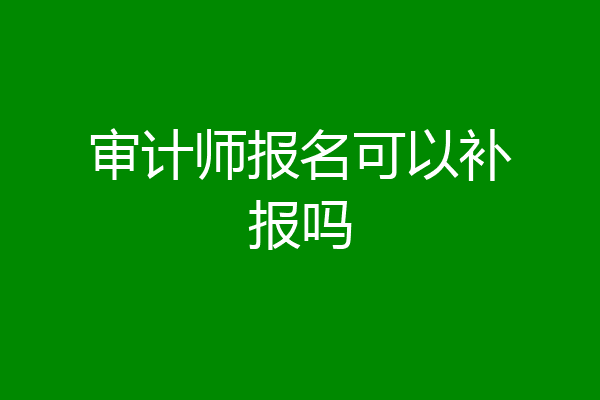 审计师报名可以补报吗