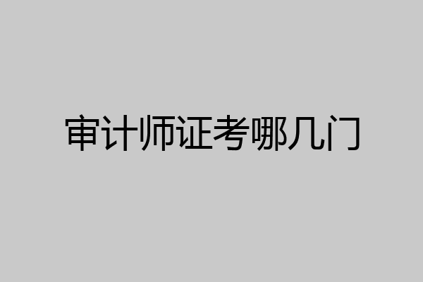 审计师证考哪几门