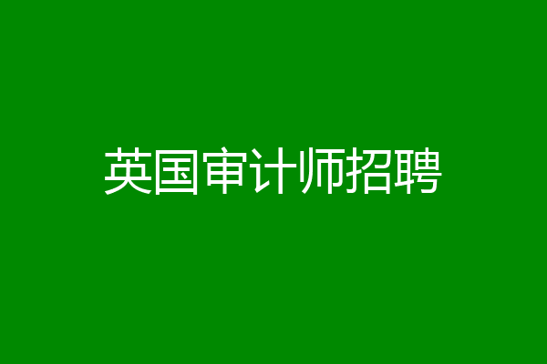 英国审计师招聘