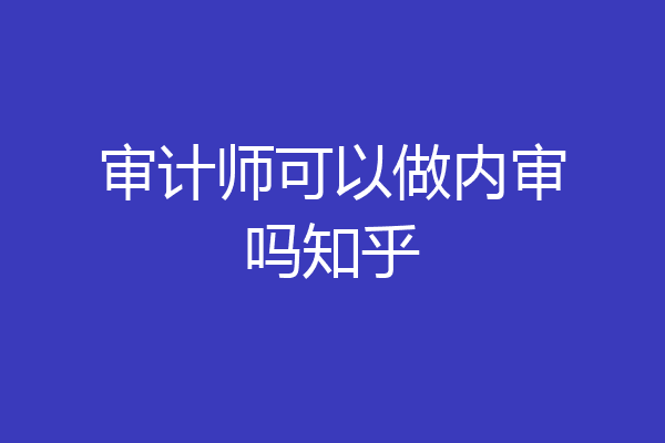 审计师可以做内审吗知乎