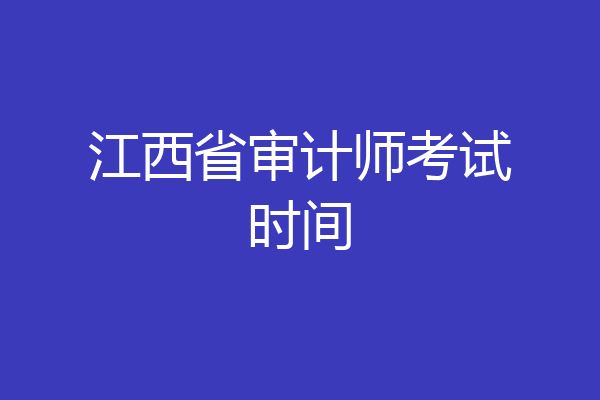 江西省审计师考试时间