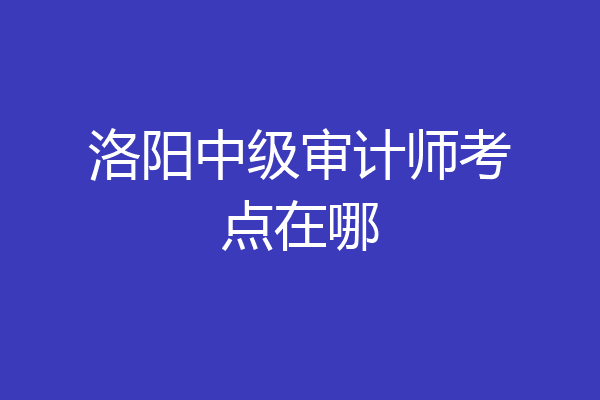 洛阳中级审计师考点在哪