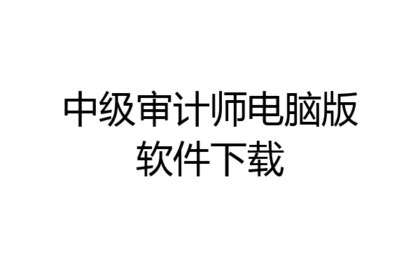 中级审计师电脑版软件下载