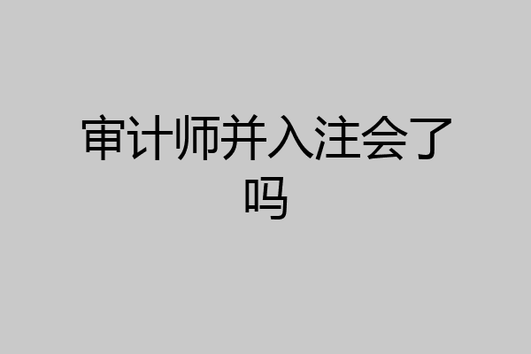审计师并入注会了吗